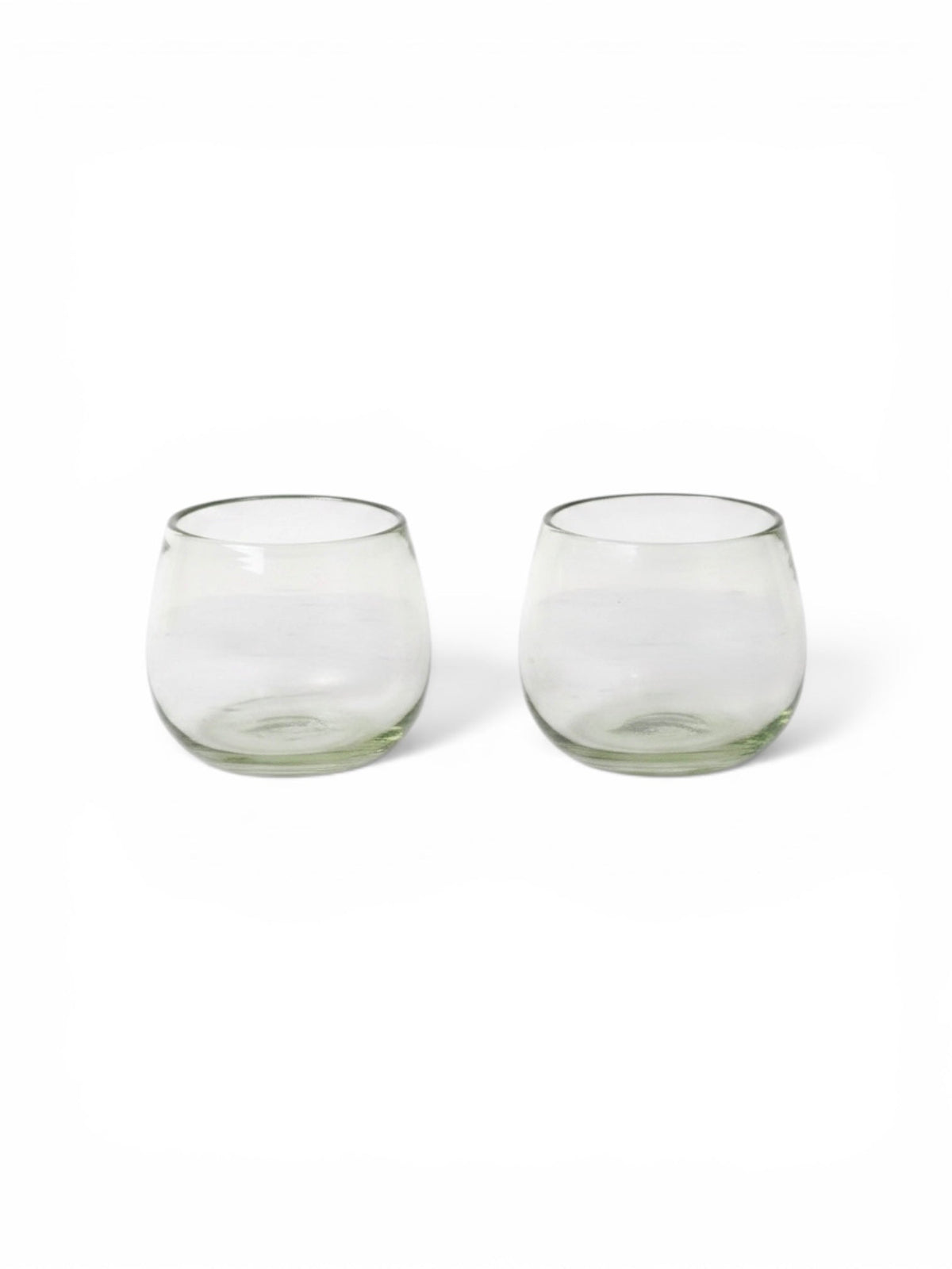 Ronde Blown Glass, Clear, Set of 2
