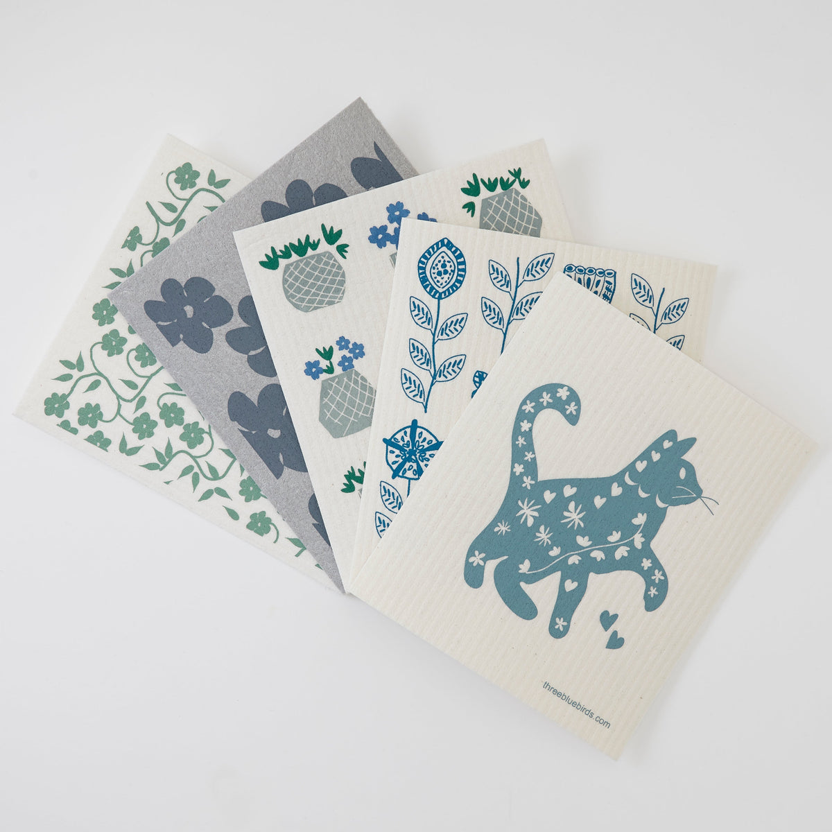 Cool Cat Bundle (5 Swedish dishcloths)