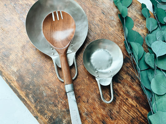 Forged Pewter Spoon Rests - Set of 2