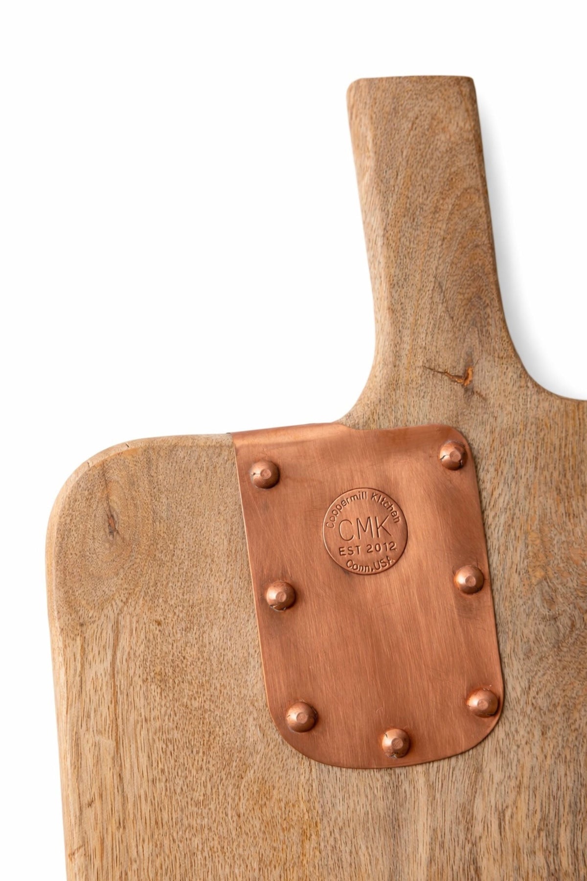 Vintage Inspired Wooden Charcuterie Board with Handmade Copper