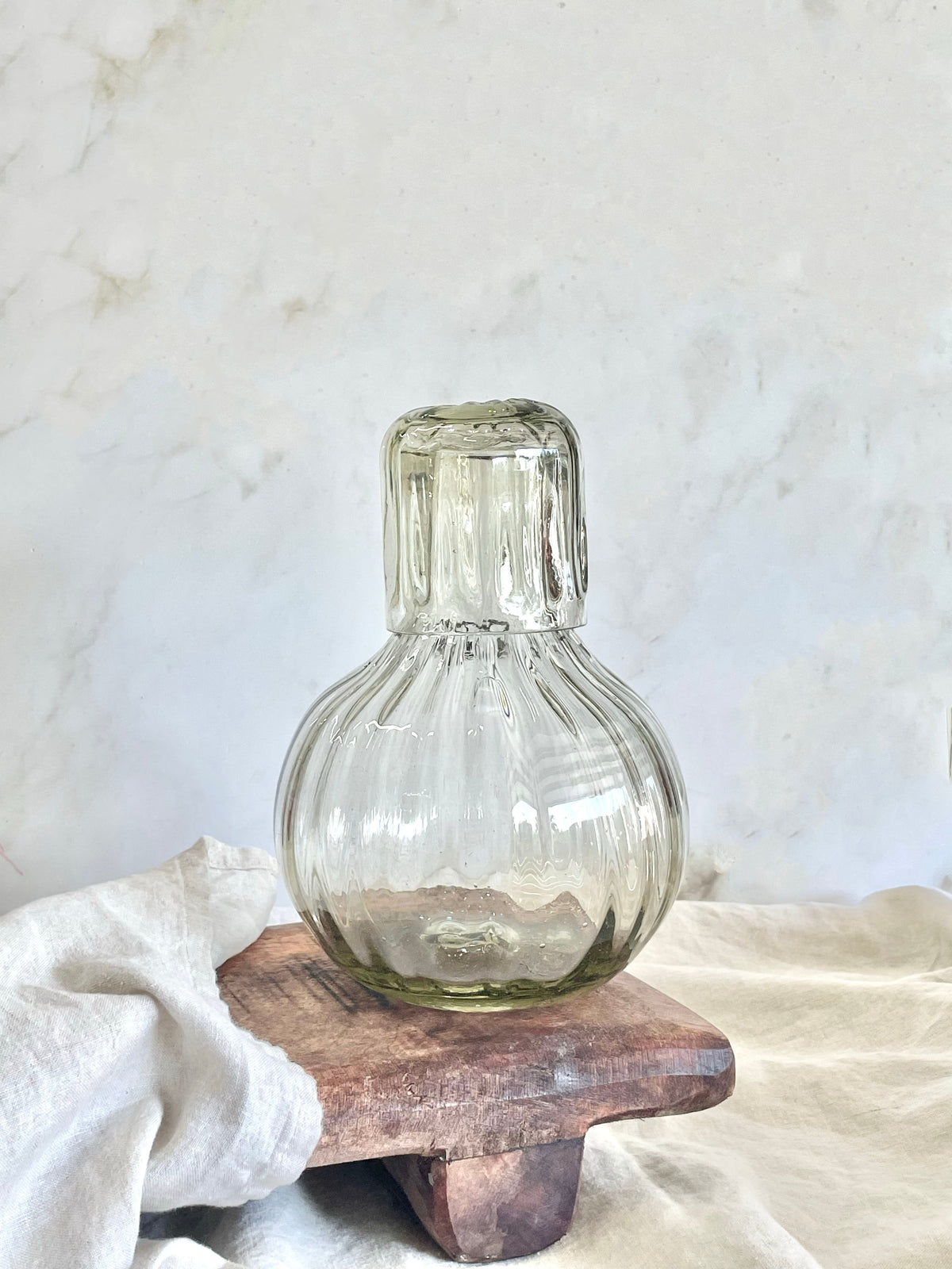 Fluted Recycled Glass Carafe