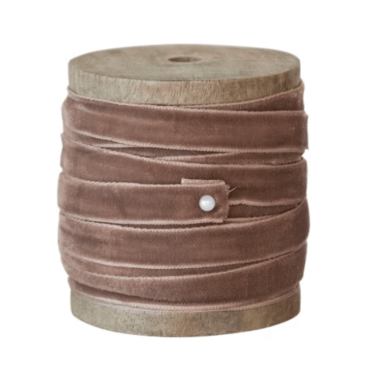 Velvet Ribbon on Wood Spool - Brown Shades | 10 Yards | 3 Colors