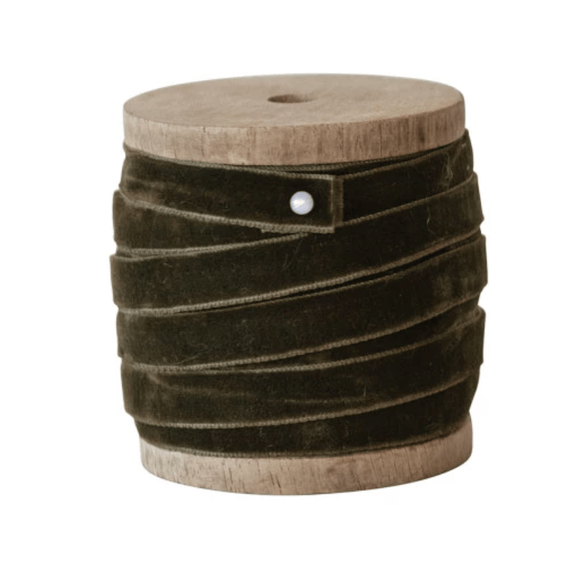 Velvet Ribbon on Wood Spool - Brown Shades | 10 Yards | 3 Colors