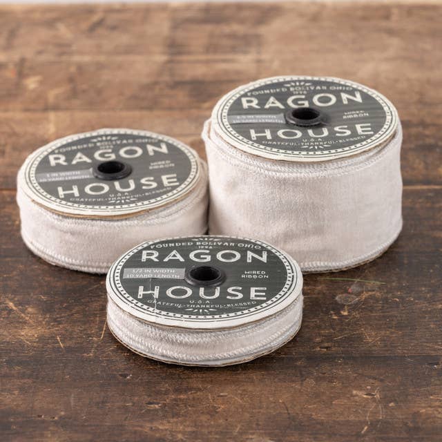 Velvet Ribbon - White | 1" Width | 10 Yard Roll
