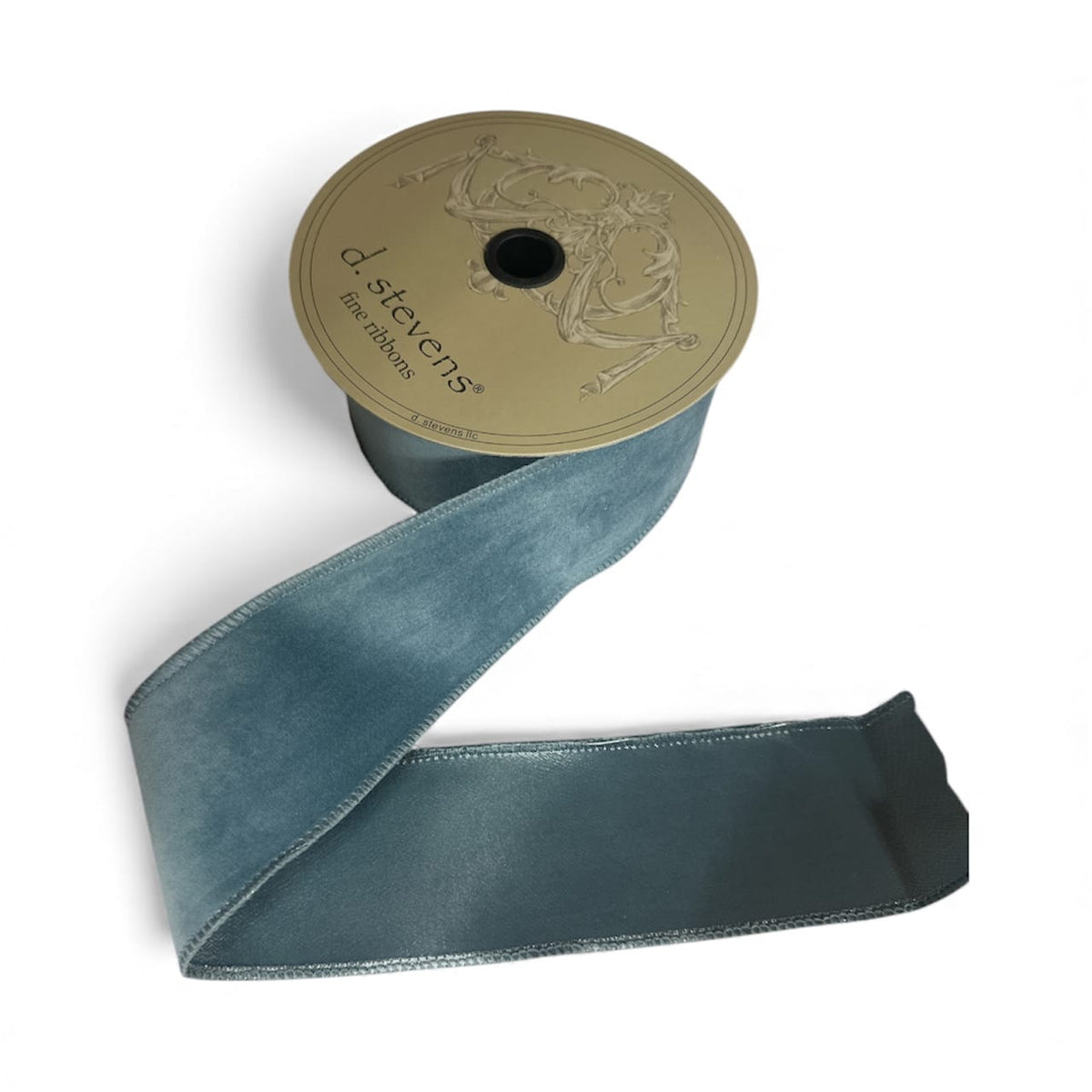 Velvet Taffeta Wired Ribbon - French Blue | 2.5" Width | 10 Yard Roll