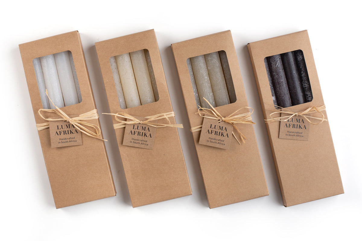 Frosted Taper Candles, Set of 4 | Ivory