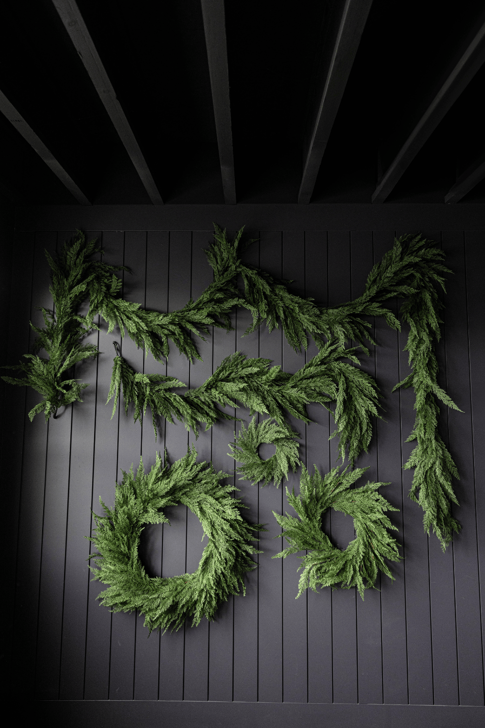 Cypress Leaf Full Real Touch Wreath - 14"