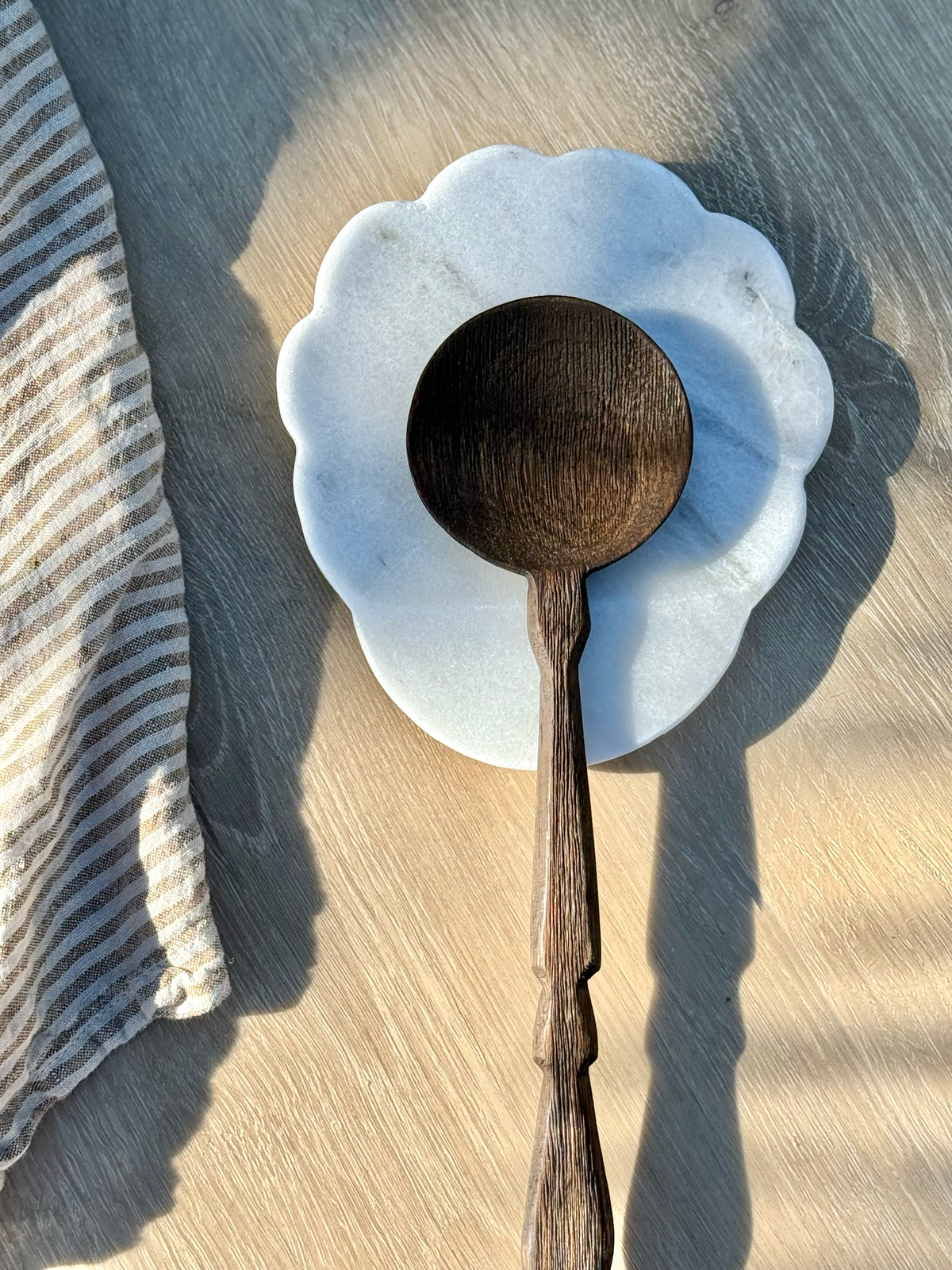 Belle Marble Spoon Rest , White