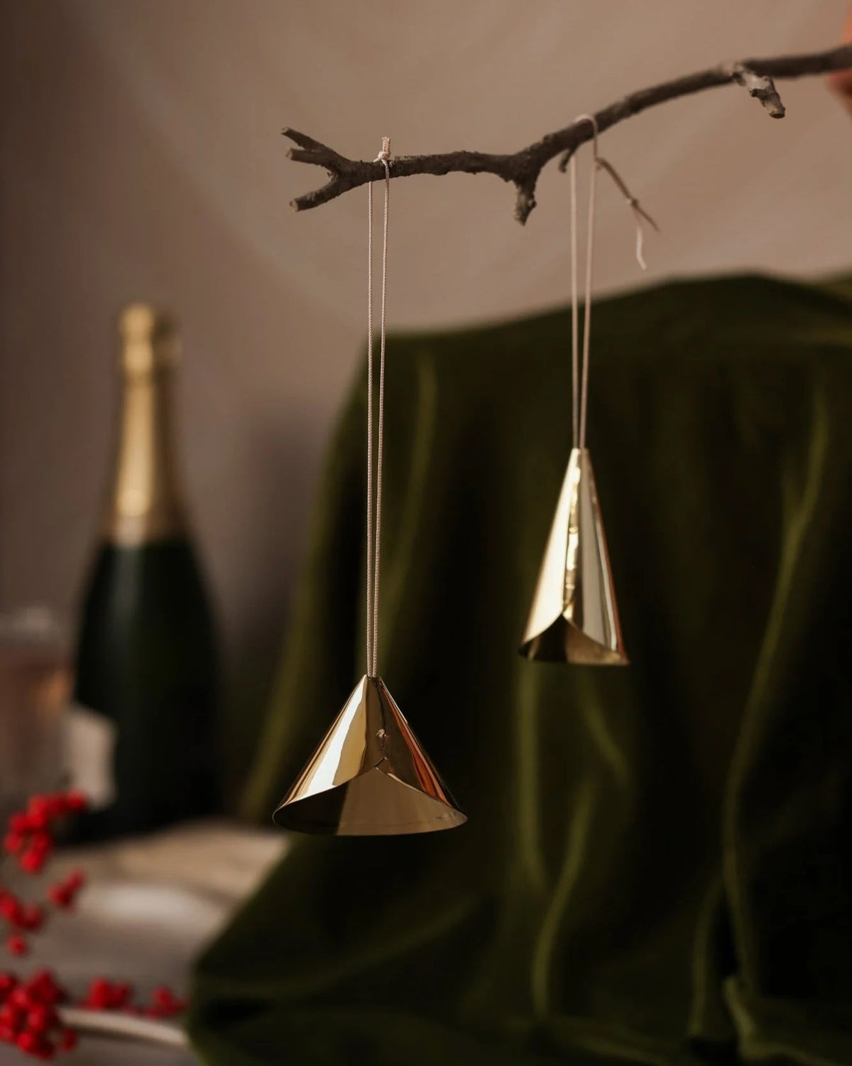 Petite Fold Brass Ornaments, Set of 2