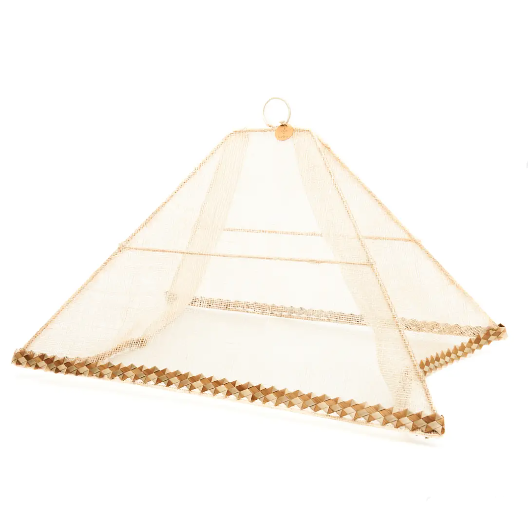 Buri Abaca Foldable Food Cover with Palm Leaf Trim