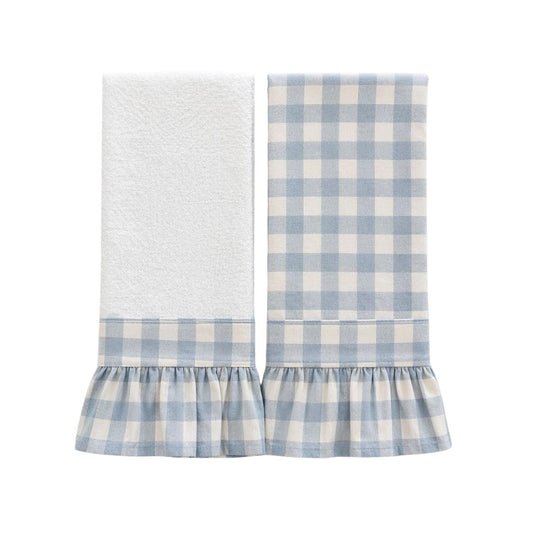 Bluebell Gingham Ruffled Kitchen Towels (Set of 2)