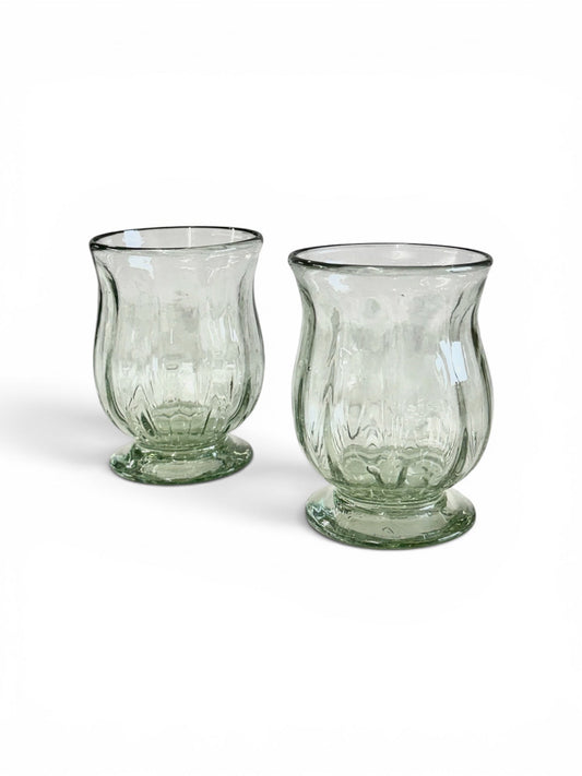 Handblown Fluted Recycled Glass - Set of 2