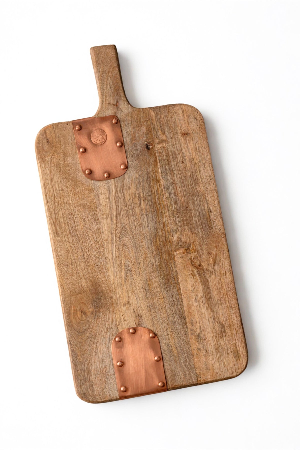 Vintage Inspired Wooden Charcuterie Board with Handmade Copper