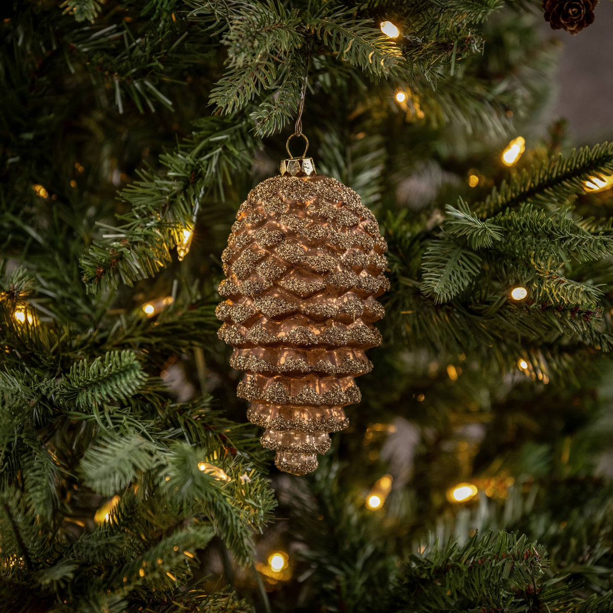 6.25" GOLD DUSTED BRONZE PINECONE ORNAMENT