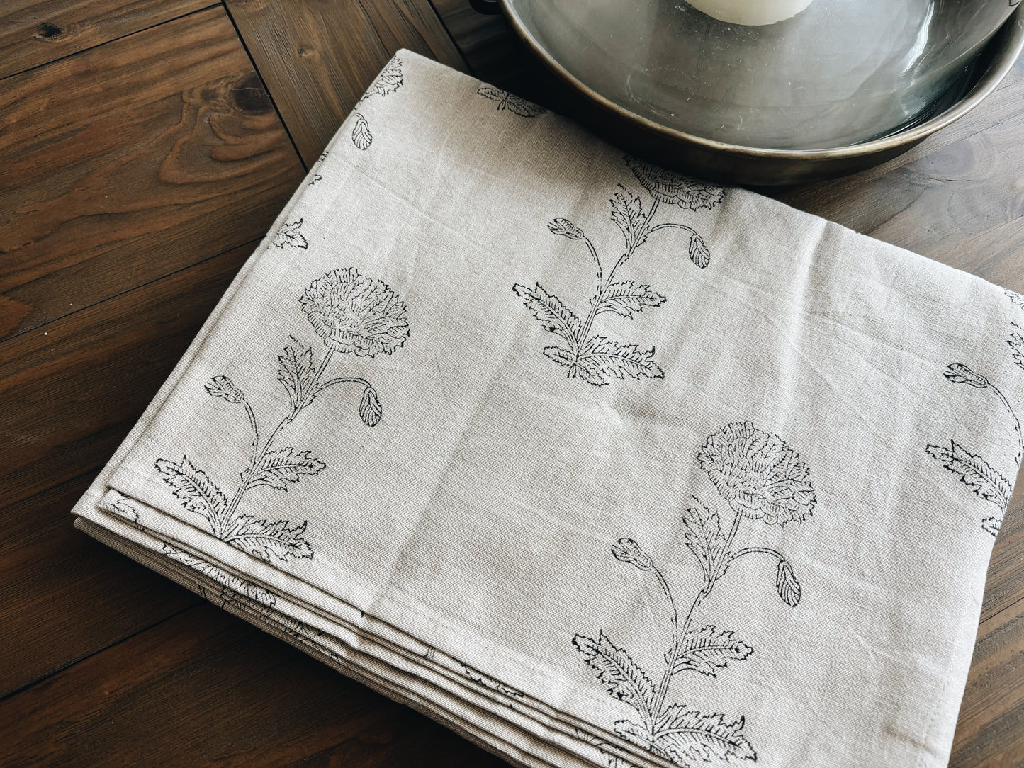 Rosa Block Print Tablecloth