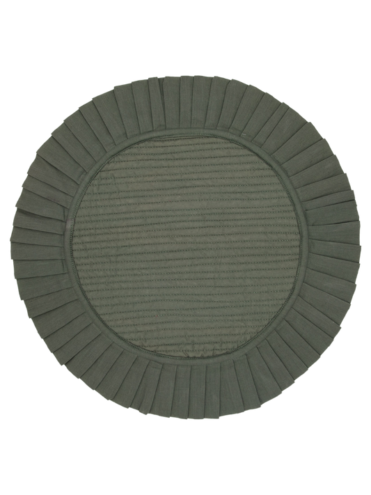 Olive Ruffle Circle Placemat | Set of 2