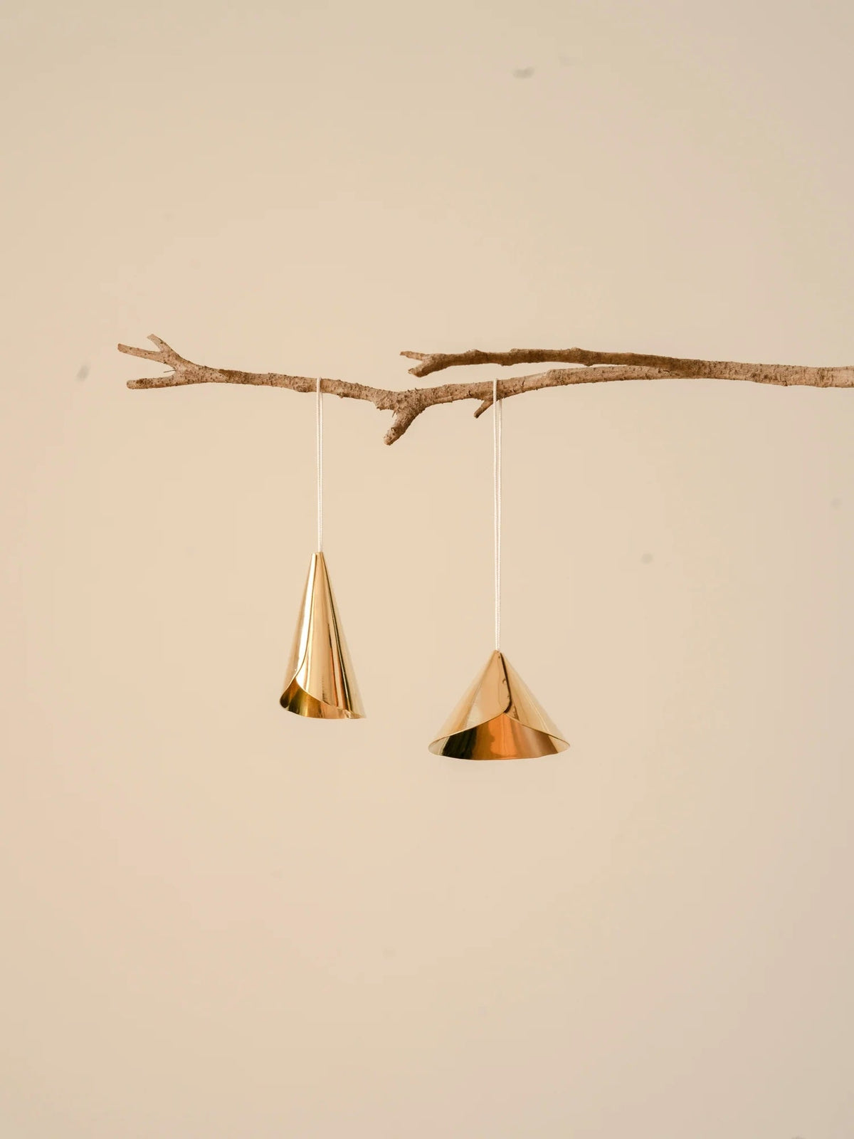 Petite Fold Brass Ornaments, Set of 2