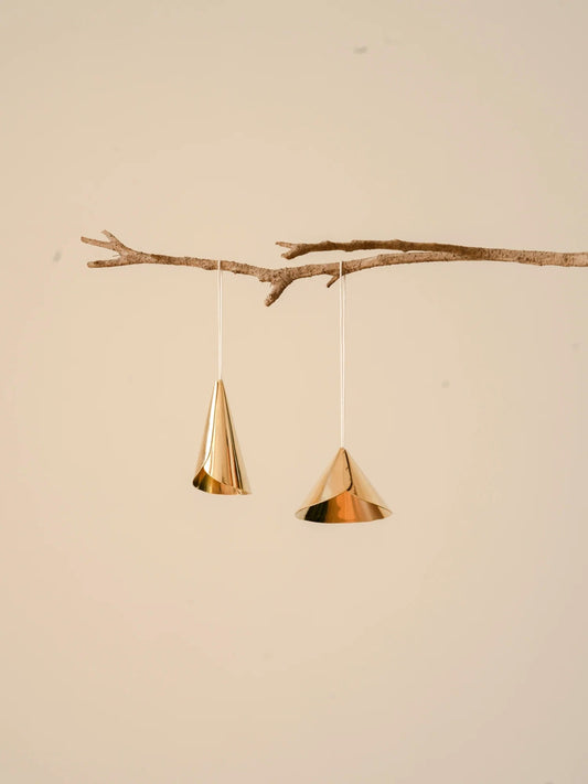 Petite Fold Brass Ornaments, Set of 2