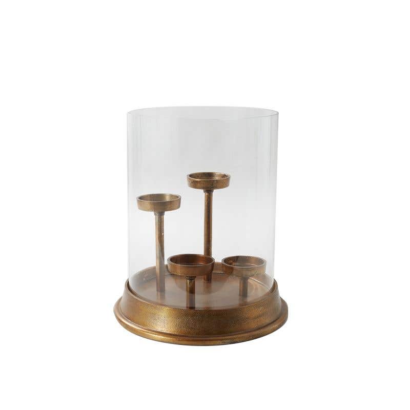 Elio Antique Gold Candle Holder - 2 Sizes