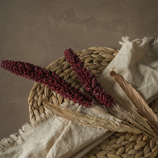 31" Burgundy Sorghum Spray – Faux Fall Floral