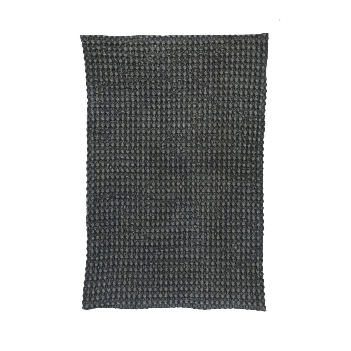 Charcoal Stonewashed Cotton Waffle Weave Tea Towel – 28" x 18"