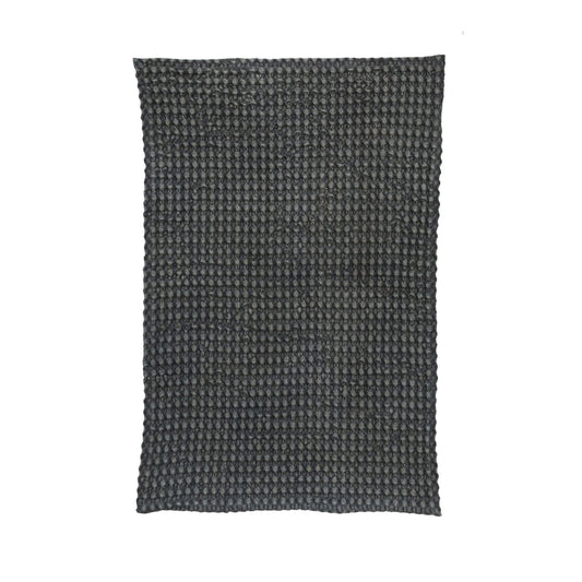 Charcoal Stonewashed Cotton Waffle Weave Tea Towel – 28" x 18"