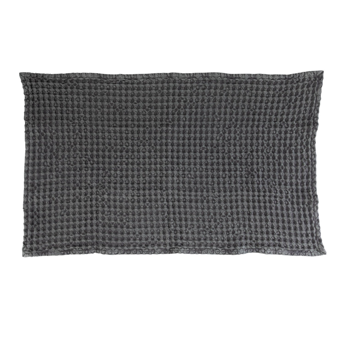 Charcoal Stonewashed Cotton Waffle Weave Tea Towel – 28" x 18"