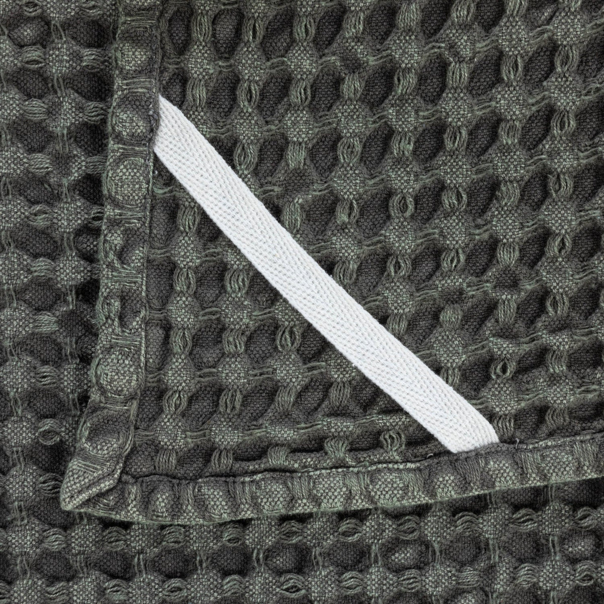 Charcoal Stonewashed Cotton Waffle Weave Tea Towel – 28" x 18"