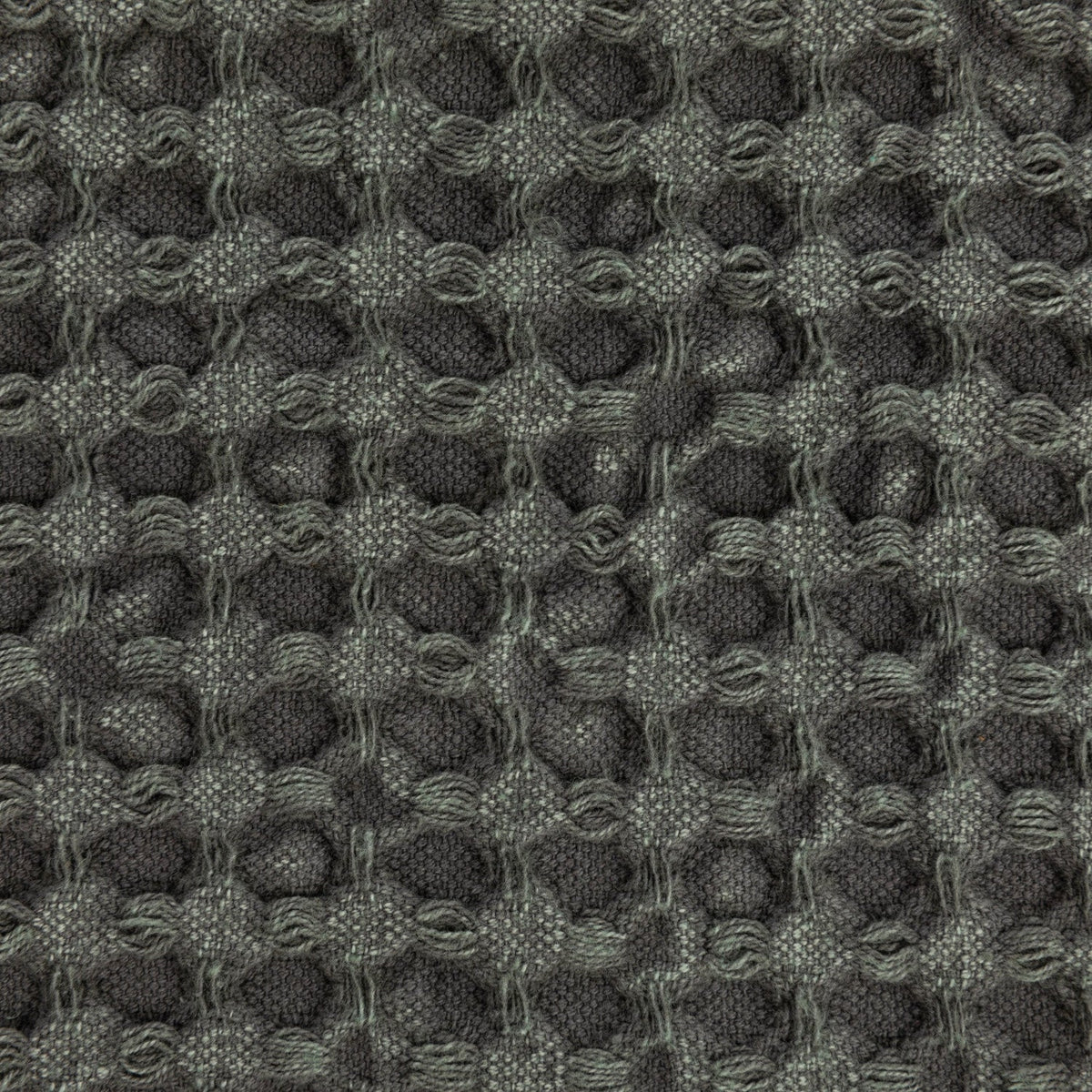 Charcoal Stonewashed Cotton Waffle Weave Tea Towel – 28" x 18"