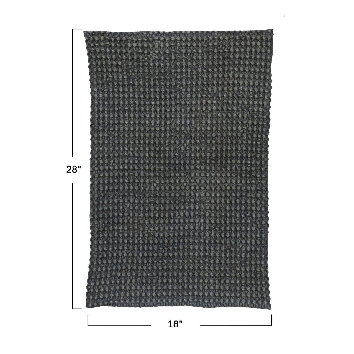 Charcoal Stonewashed Cotton Waffle Weave Tea Towel – 28" x 18"