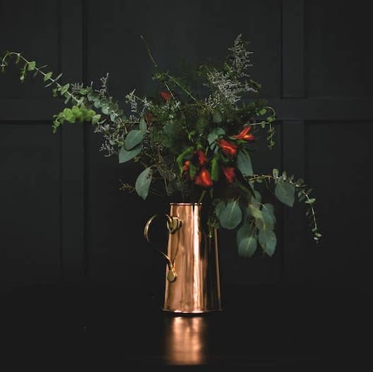 Copper Water Pitcher 9.5" - 100% Pure Copper with Brass Handle