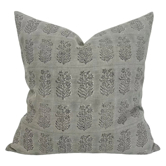 Designer Farmington Block Print Pillow with Insert – 20x20 & 24x24