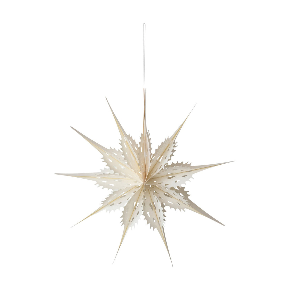 18" Ivory Recycled Paper Folding Snowflake Ornament