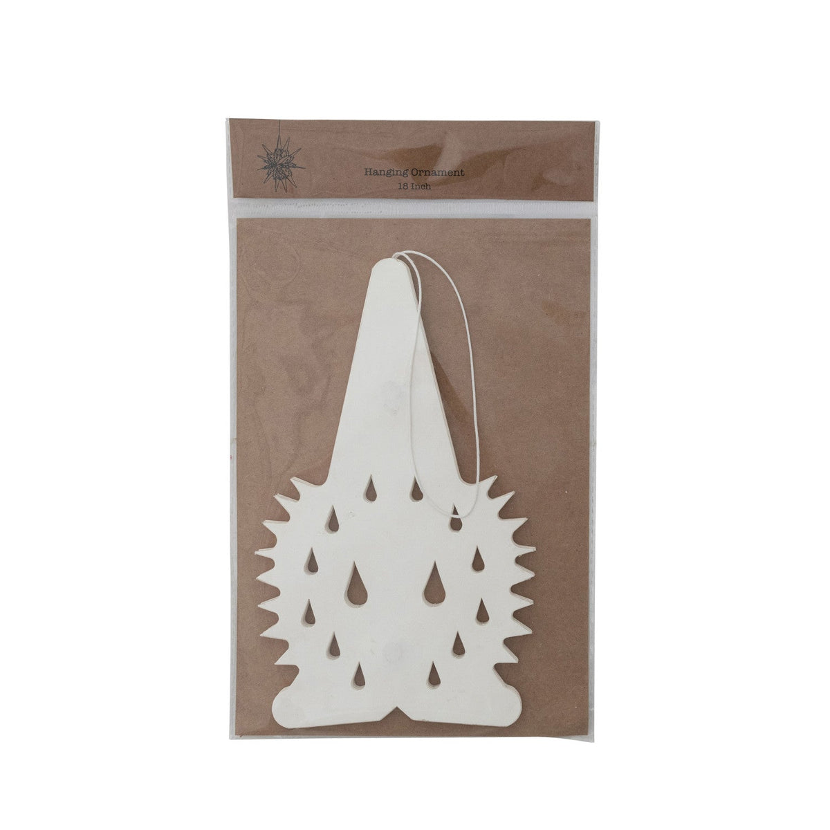 18" Ivory Recycled Paper Folding Snowflake Ornament