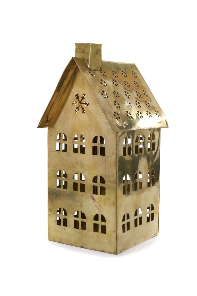 Cody Foster Snowflake Tea Light House - Brass
