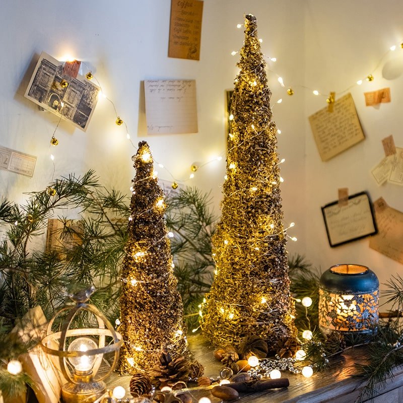 Gold Rattan Cone Tree