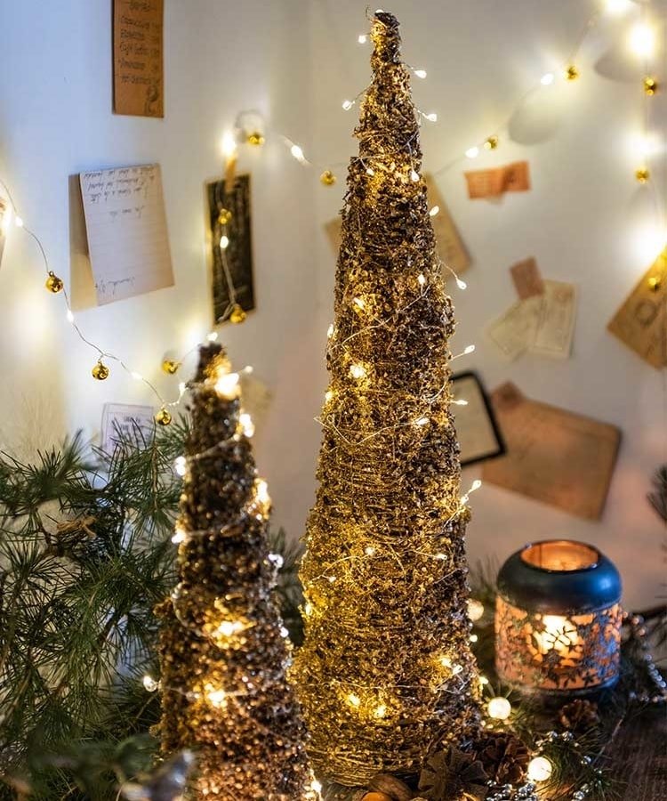 Gold Rattan Cone Tree