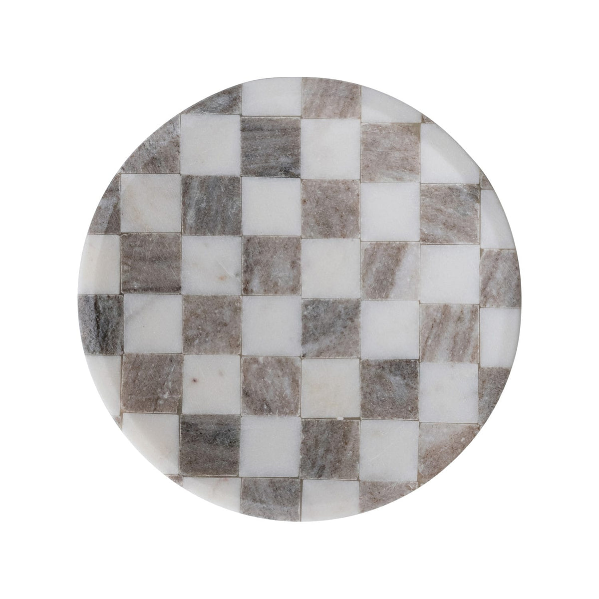Marble Checkered Cheese Board & Serving Tray - Buff & White