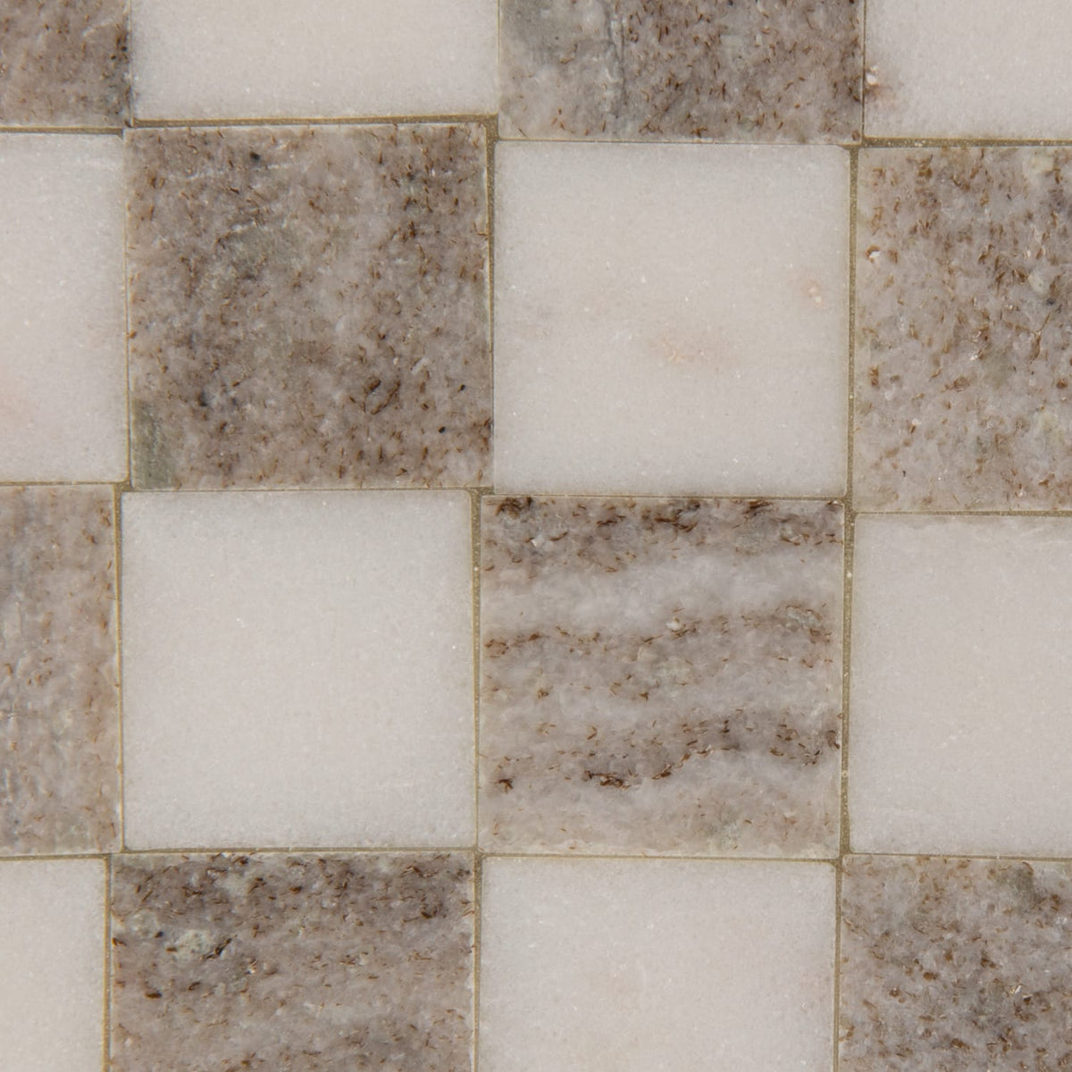 Marble Checkered Cheese Board & Serving Tray - Buff & White