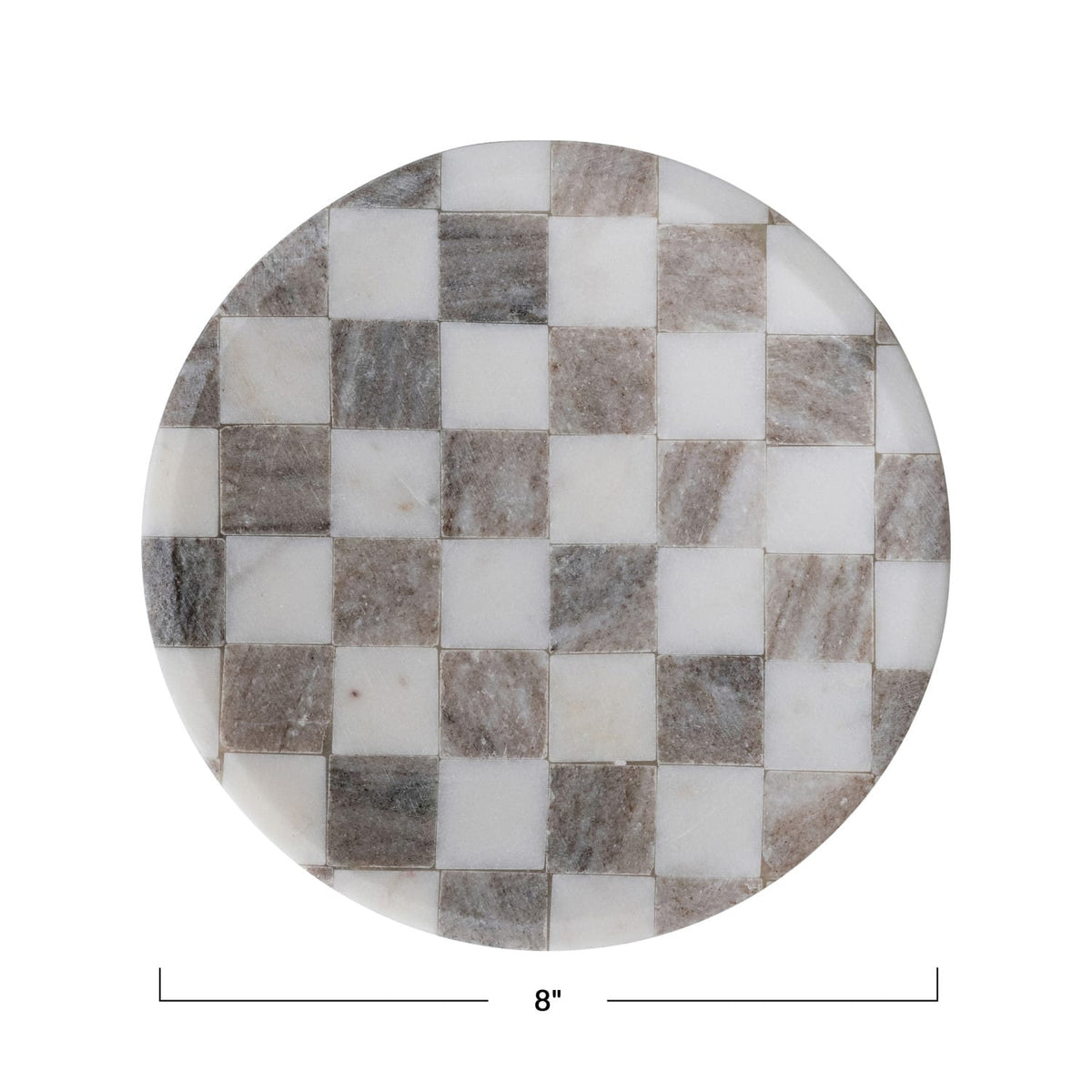 Marble Checkered Cheese Board & Serving Tray - Buff & White