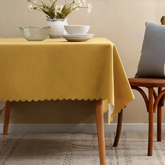 Scalloped Border Tablecloth (Mustard)