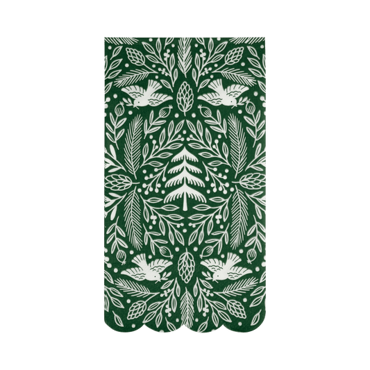 Woodland Scalloped Christmas Dinner Napkins - Set of 24
