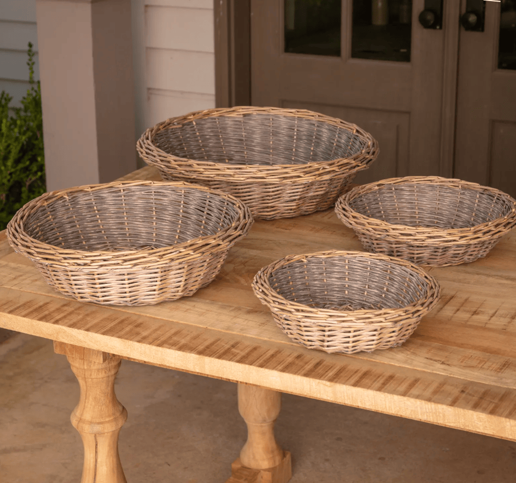 Nested Willow Basket Bowls in Four Sizes