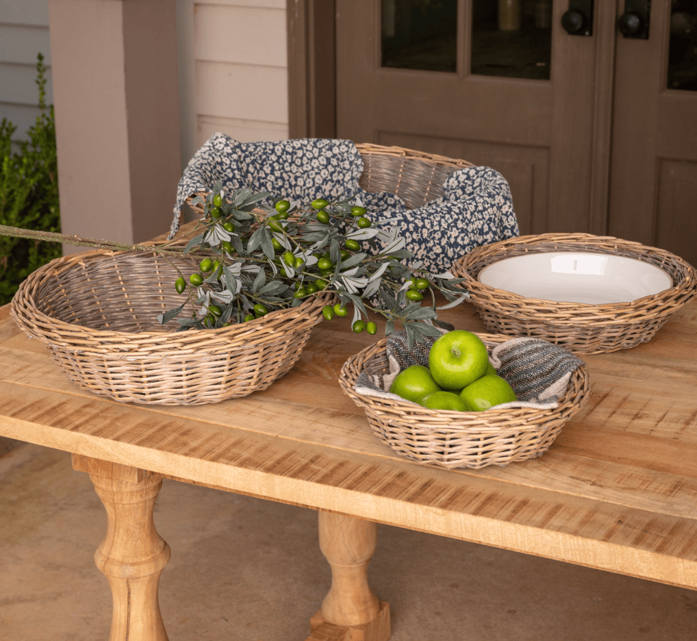 Nested Willow Basket Bowls in Four Sizes