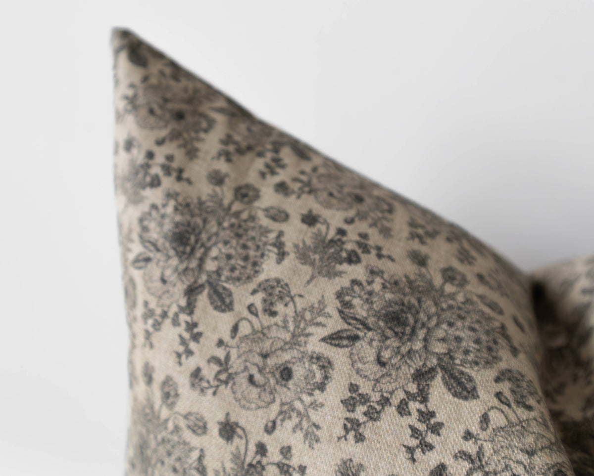 Elizabeth Neutral Floral Pillow Cover