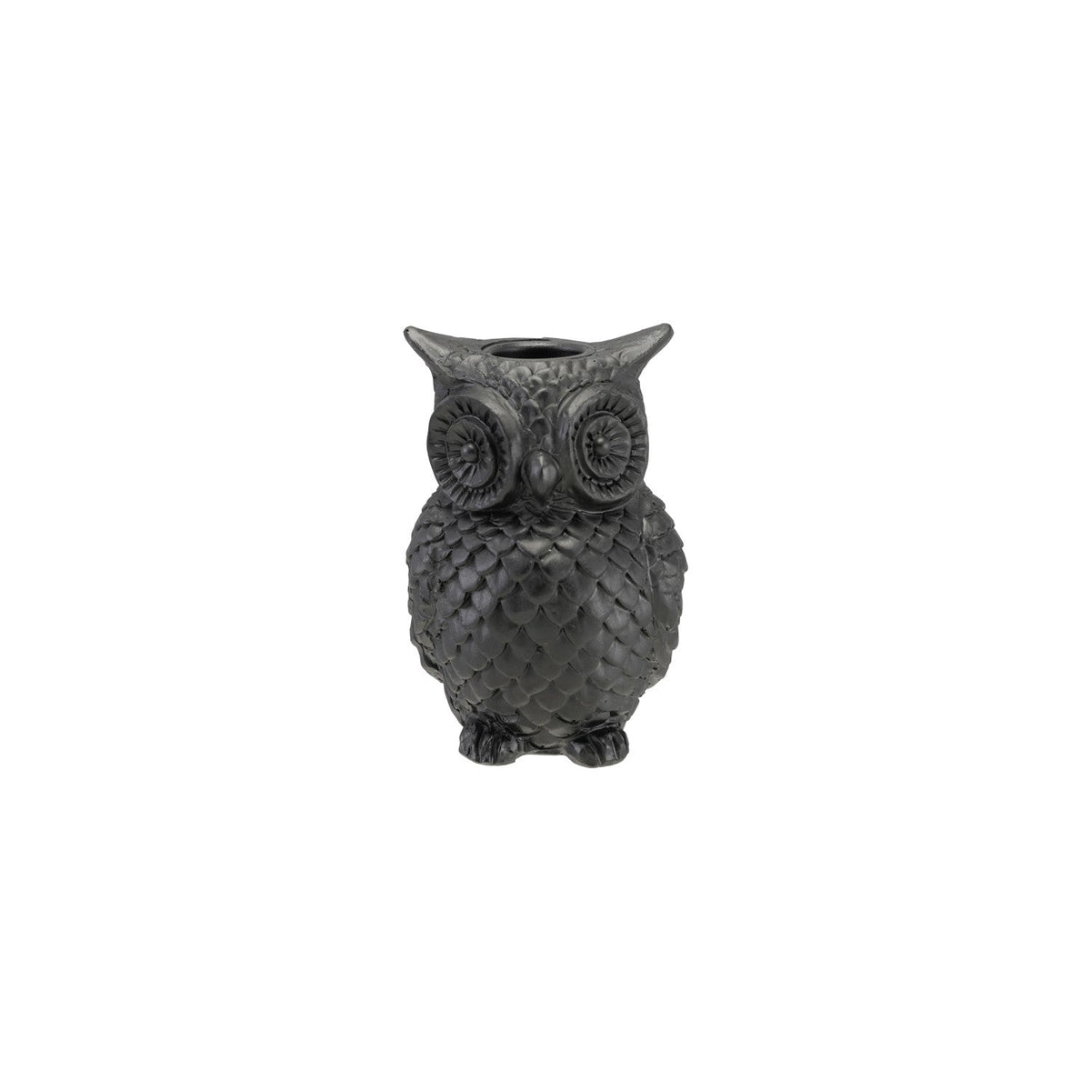 Black Resin Owl Taper Candle Holder