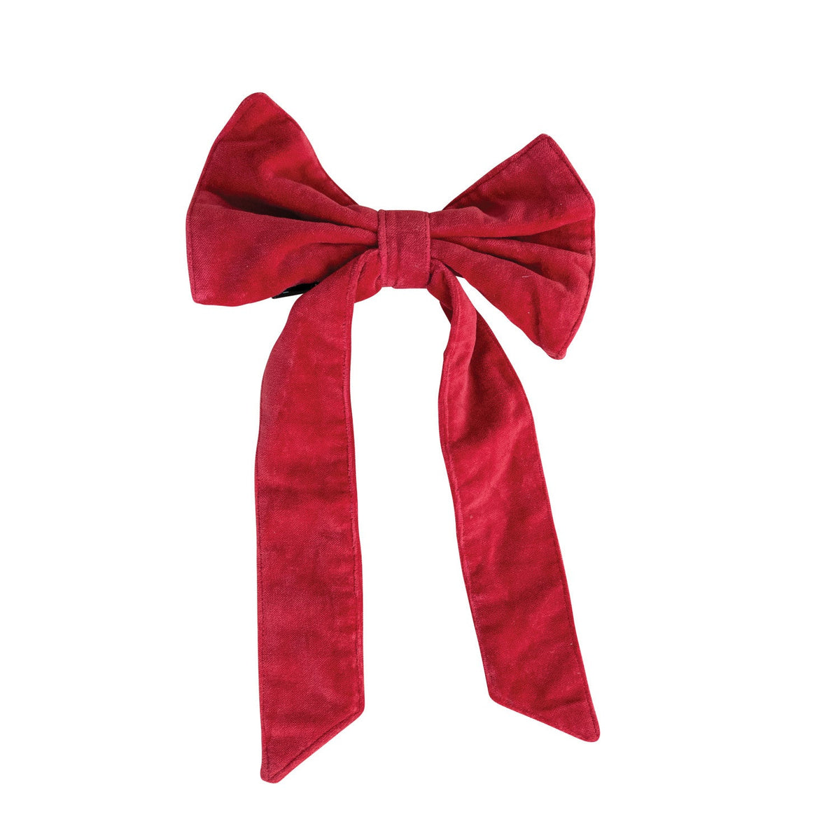 Red Cotton Velvet Clip-On Christmas Bow – 2 Sizes
