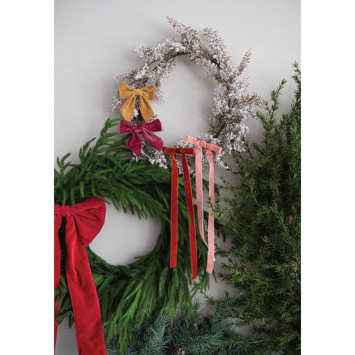 Red Cotton Velvet Clip-On Christmas Bow – 2 Sizes