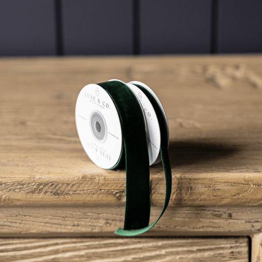 Velvet Ribbon - Emerald Green | 3/4" Width | 11 Yard Roll