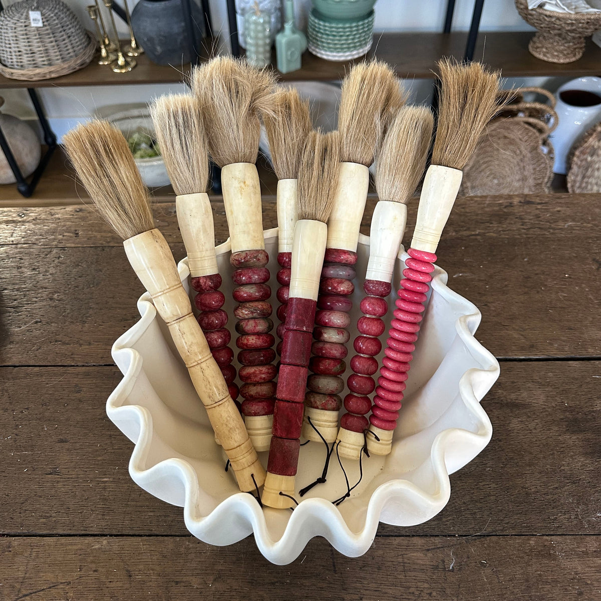 Vintage Red Jade Calligraphy Brush - Different Styles